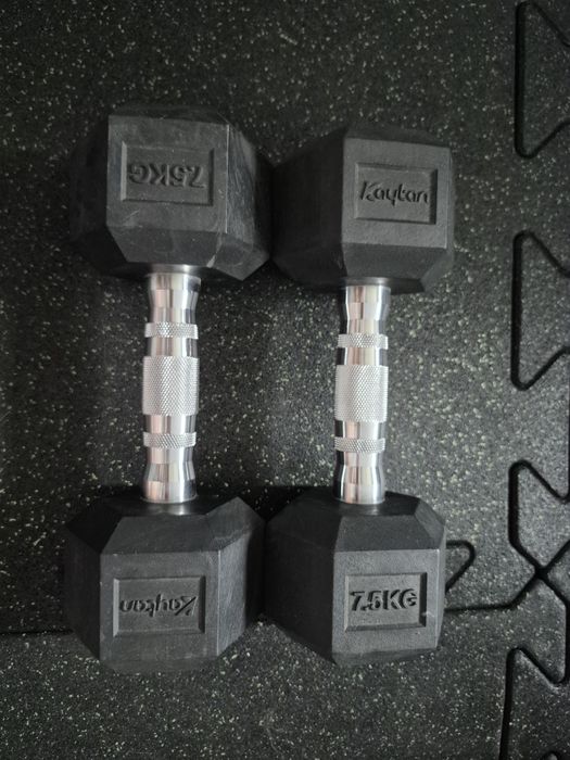 Hantle Hex 2x7.5kg, gumowane - uzywane