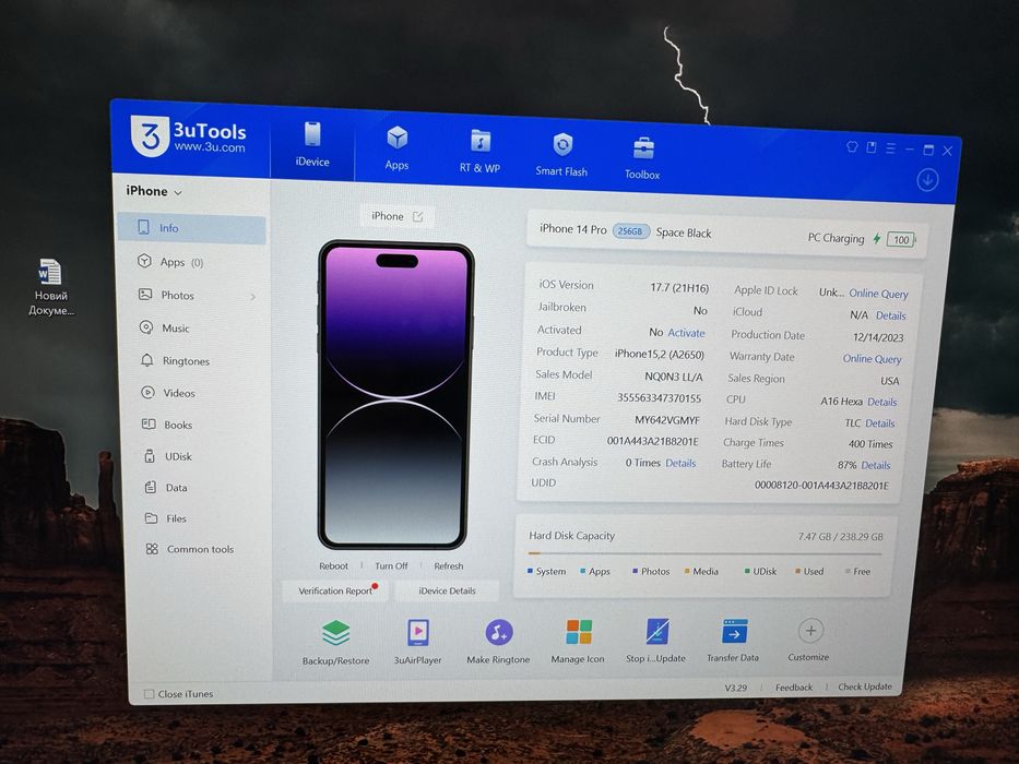 iPhone 14 Pro 256GB Black - дуже гарний стан