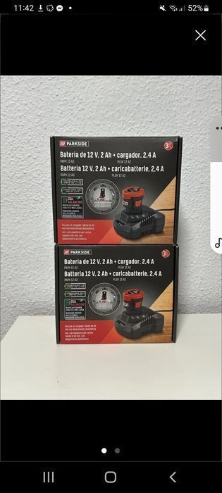 Bateria e carregador Parkside novos