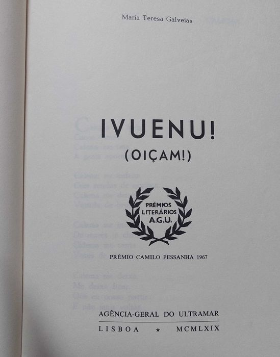 Ivuenu!, Maria Teresa Galveias livro de poesia