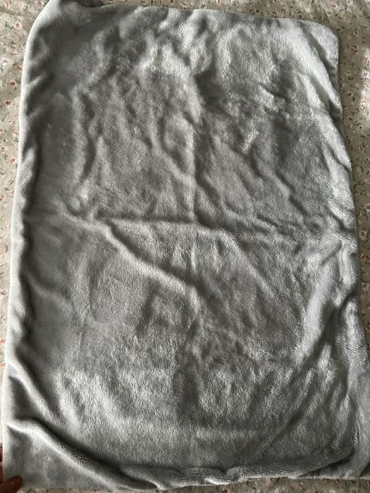 Kocyk bawelna i plusz kolor szary blekitny bezowy