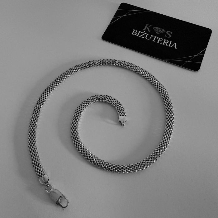 Srebrny Łańcuszek splot "ŻMIJKA" 43,5 CM 13 GRAM ! PR. 925 Okazja !