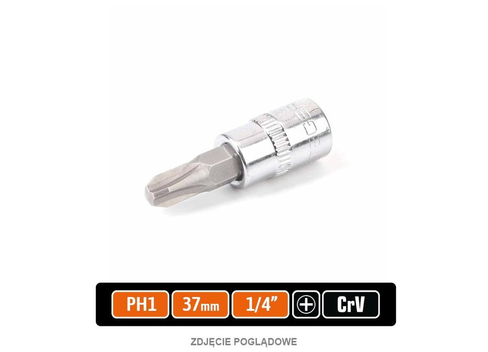 Klucz nasadowy 1/4" z bitem PH 37 mm/PH1 / TEGER