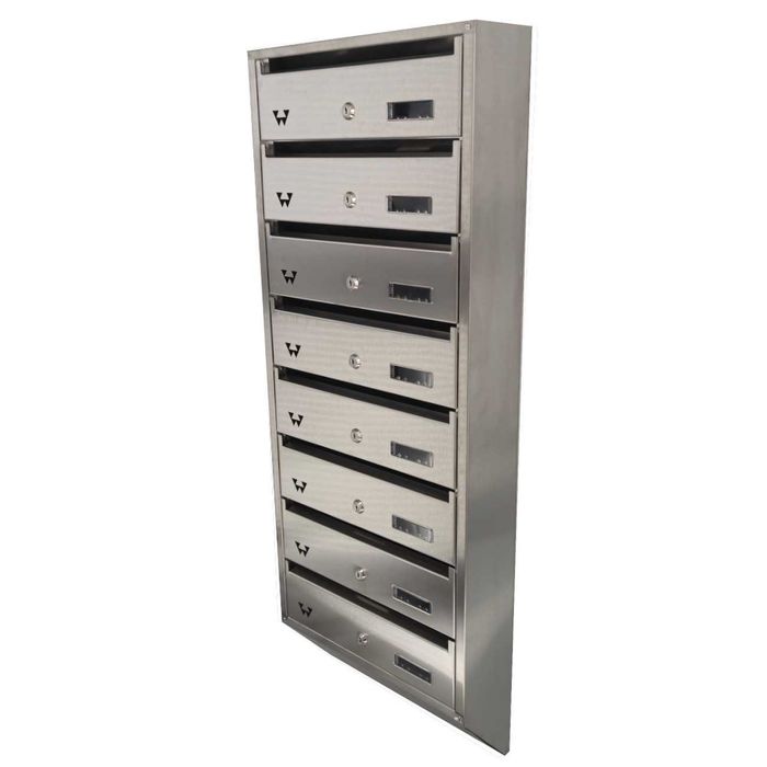 Skrzynka lokatorskie nierdzewne Slimbox - Skośne 13 cm