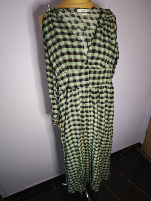 Zielona sukienka maxi w kratkę Reserved 36 S