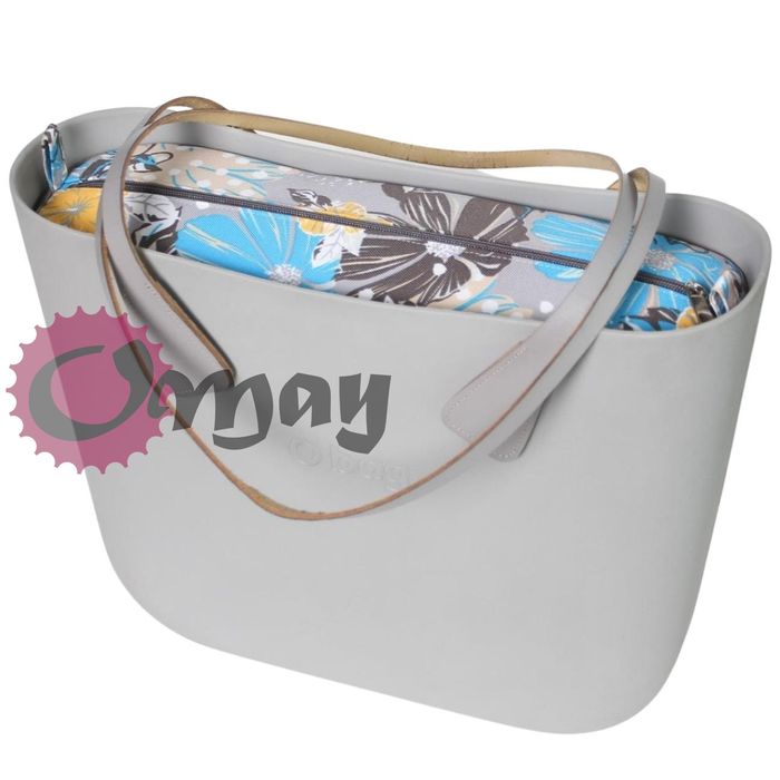 organizer OBAG STANDARD szary kwiaty niebiesko-żółte wkład OMAY