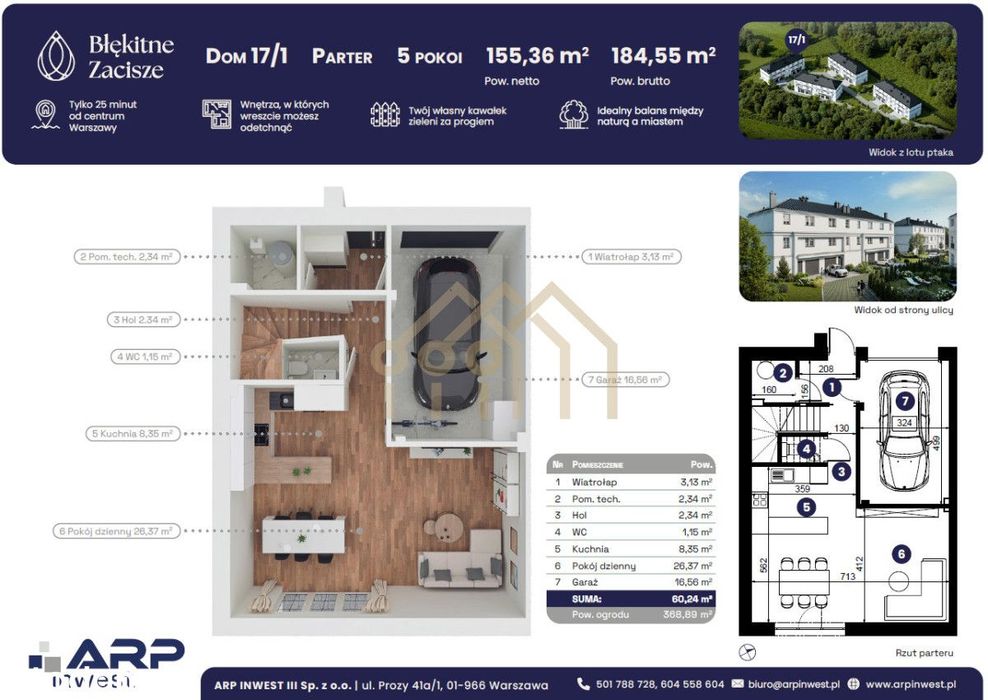 Nowoczesne domy – Mościska | 184,55 m² | Garaż