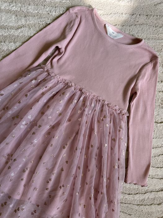 Сукня пишна нарядна Next Zara h&m. Плаття рубчик фатін. Платье нарядное фатин осень