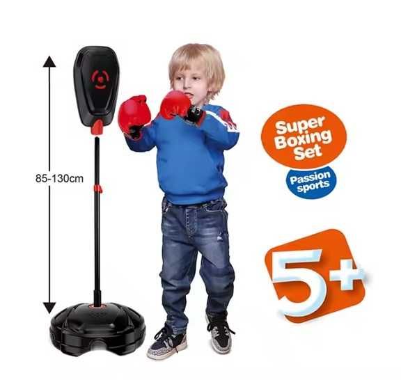 Боксерська груша на стійці з рукавичками бокс висота 85-130 см