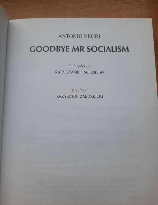 Nowa "Goodbye Mr Socialism" Antonio Negri