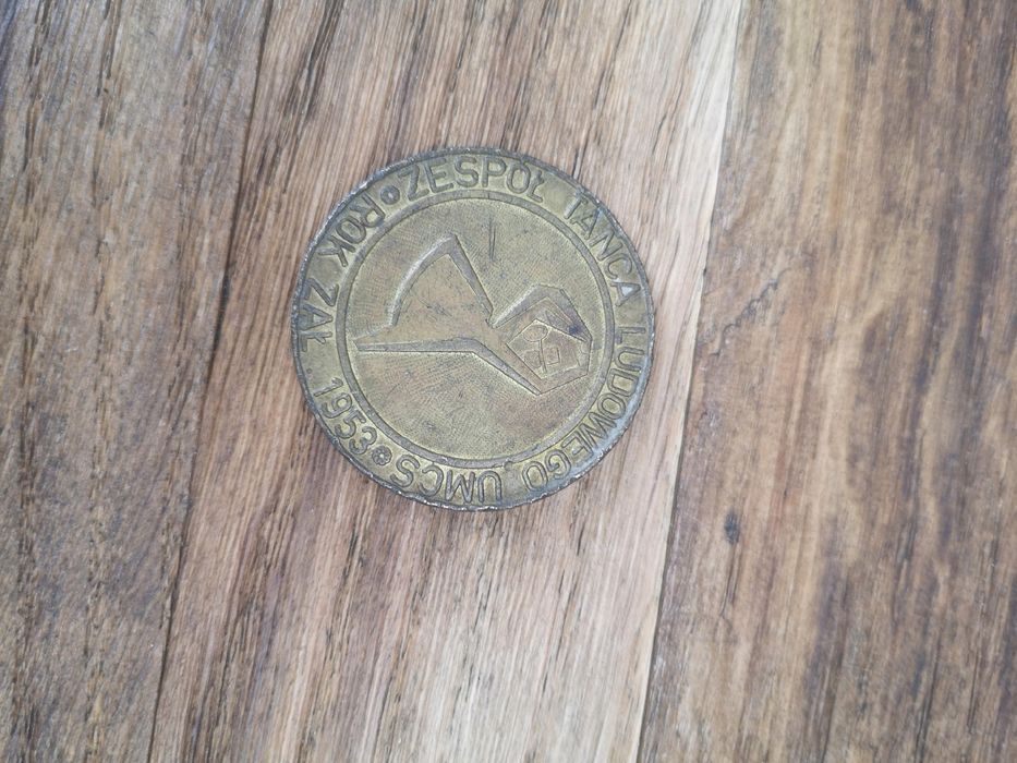 Stara moneta ZESPÓŁ TAŃCA LUDOWEGO UMCS ROK ZAŁ 1953 średnica 5 cm
