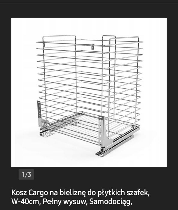 Kosz Cargo 40  na bieliznę do płytkich szafek