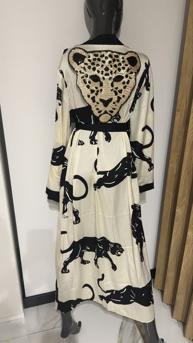 Szlafrok plażowy kimono narzutka z tygrysem