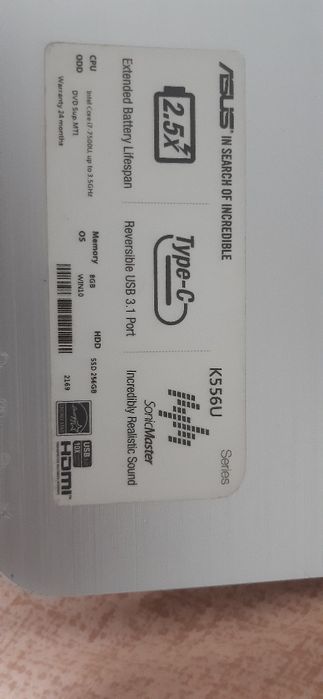 Computador Asus  K557U64551658723329121