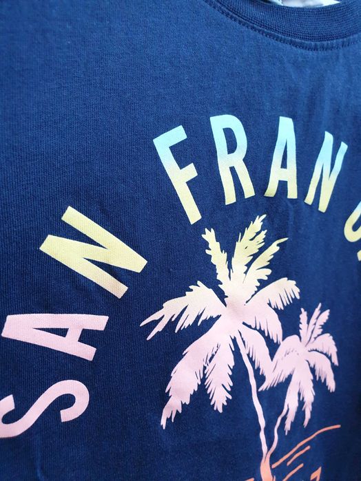 Granatowy t-shirt koszulka San Francisko H&M 110 116