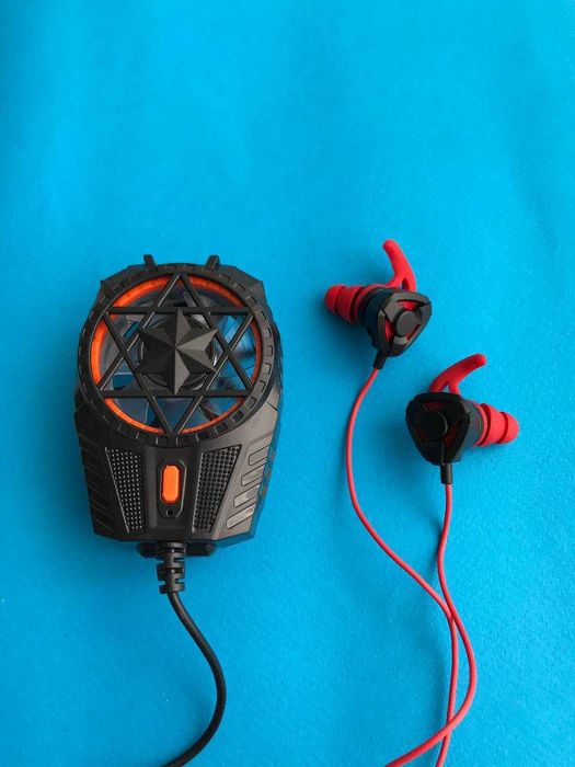 Ігрові навушники для телефону з мікрофоном та кулер для телефону