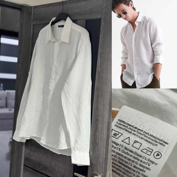 Льняна біла сорочка