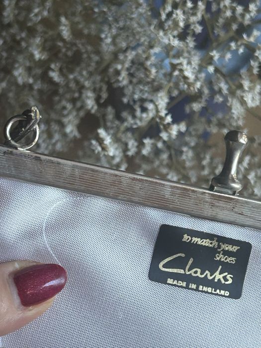Сумка жіноча clark’s вінтажна текстильна срібляста
