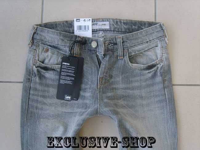 Spodnie damskie szare jeansy Lee Rice W25 L33 pas 66 cm