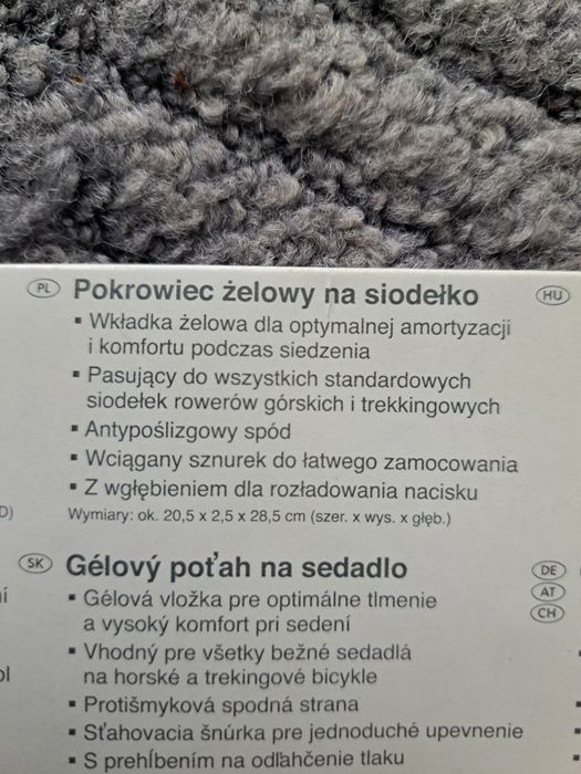 Pokrowiec żelowy na siodełko