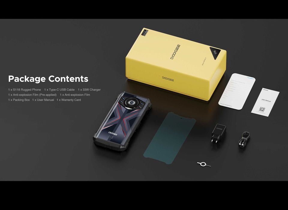 DOOGEE S118, 20/512 Gb, 50/12NV/8/32Mp 10800мАч, G99, 6,59" стерео