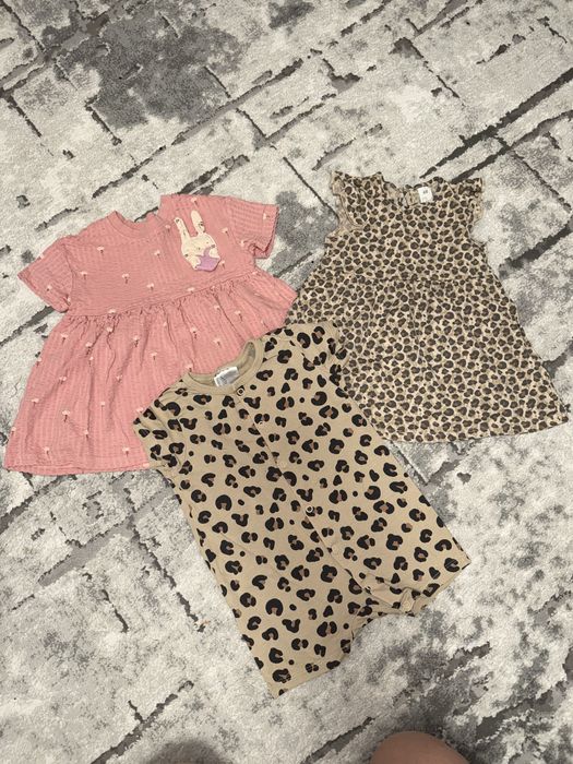 Next та h&m літні ромпер, сукня, худі, бодіки 80 см