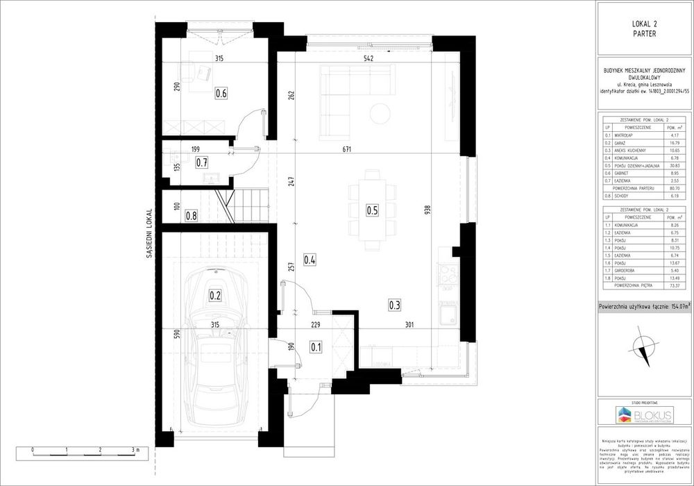 Duży nowoczesny dom pod lasem w Lesznowoli 154,07 m2
