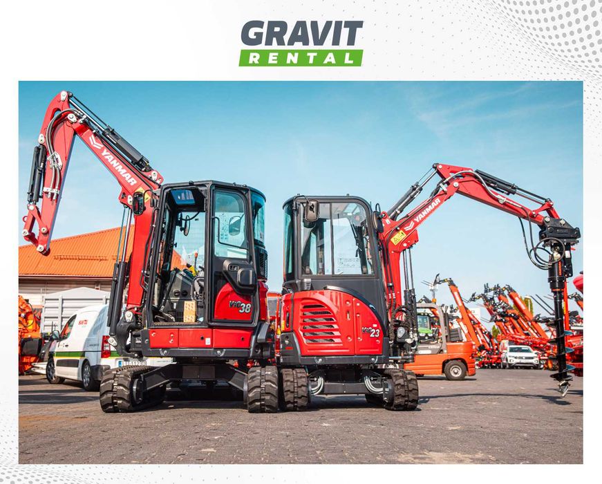 Wynajem, wypożyczenie koparek YANMAR 1,7 - 6 ton, do 5m gł. OD DEALERA