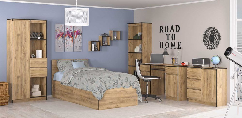 Зі складу Бруклін шафа з шухлядами біла дуб крафт золотий