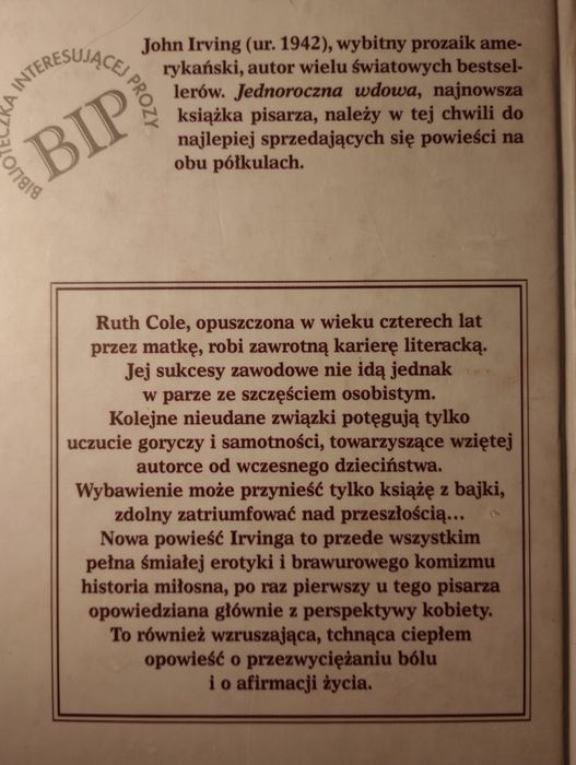 Jednoroczna wdowa. John Irving