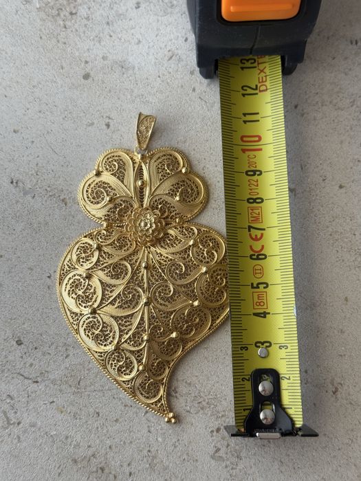 Coração de Viana em filigrana (prata dourada)