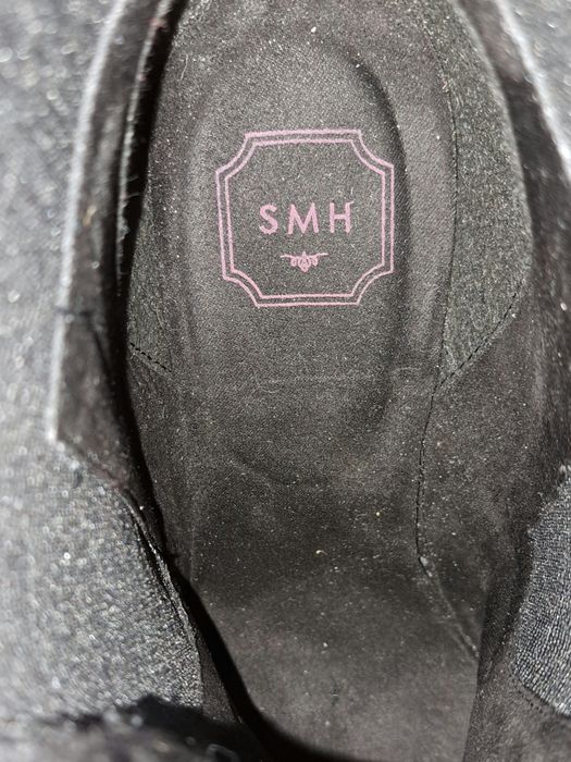 Botki damskie  fioletowe zamszowe na szpilce 39