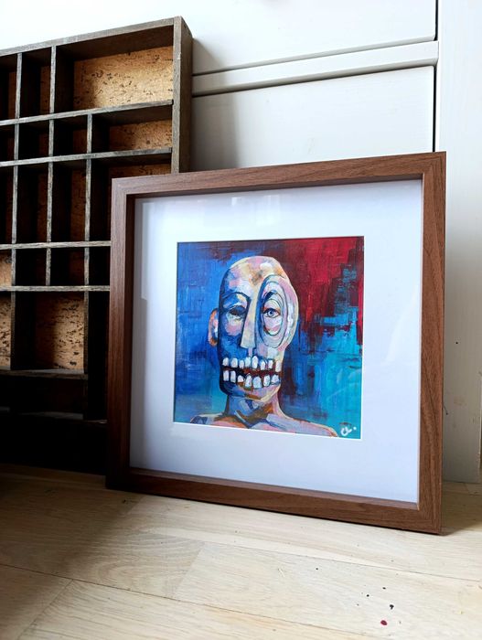 Grafika obraz farby akrylowe rama ze szkłem 33x33cm