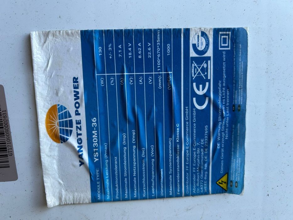 Paineis solares 130W