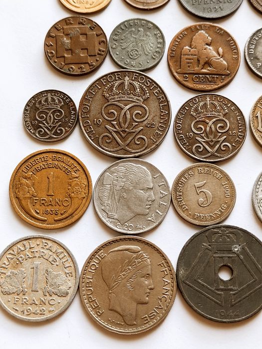 25 старовинних монет світу. Німеччина Швеція Франція Бельгія Голландія