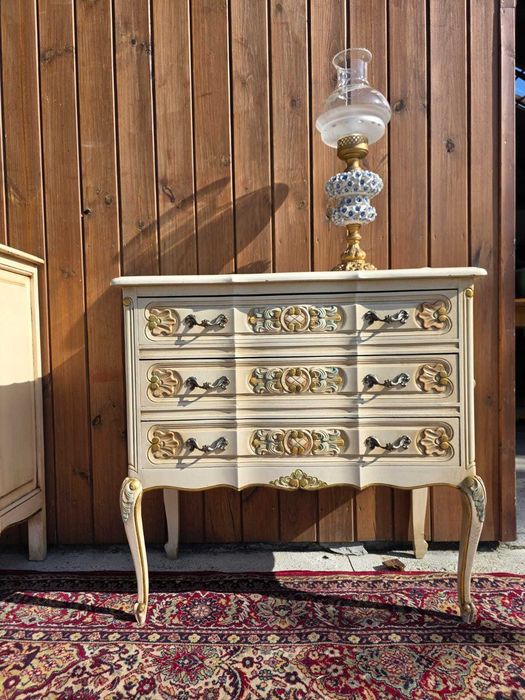 Komoda Ludwik 3 szuflady kremowa 85x39x80 cm #789 Stylowy Węgrów