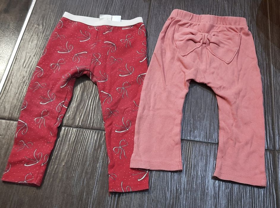 Zara legginsy treginsy prążek kokardki kokarda na pupie 92 86