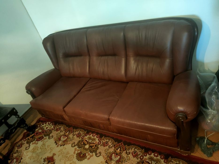 Sofa de pele 3 lugares