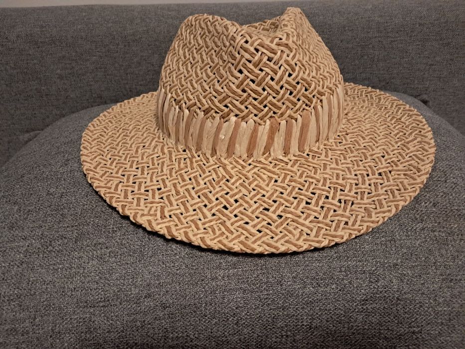 Pleciony kapelusz w kowbojskim style r.58
