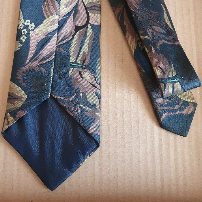 Krawat męski poliester ptaki