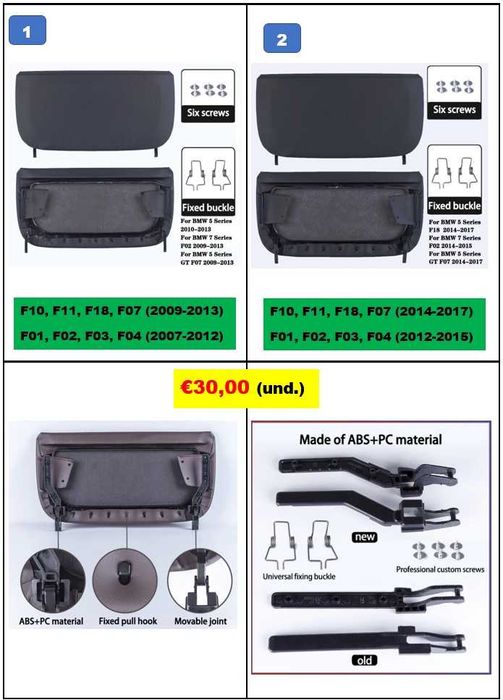 Bolsa guarnição banco dianteiro F10 f11 F18 F01 F02 F03 F04 F07