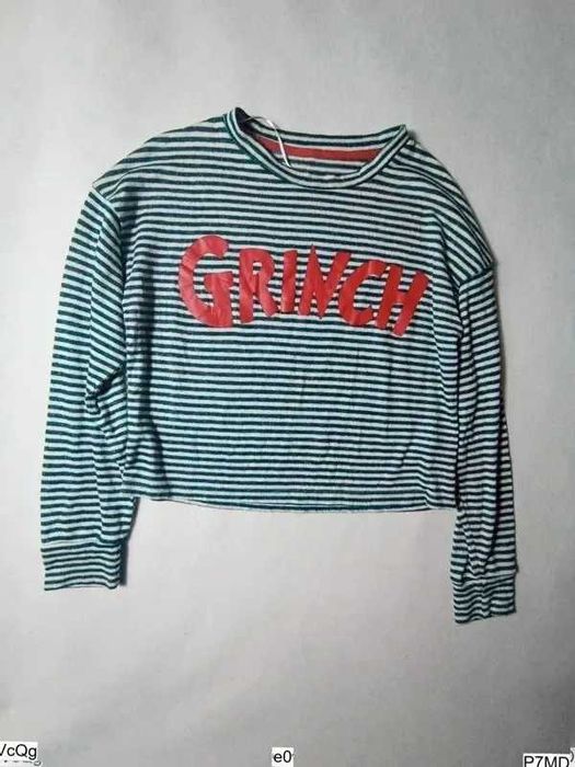 Love to Lounge crop top damski XS 34/36 Grinch z nadrukiem