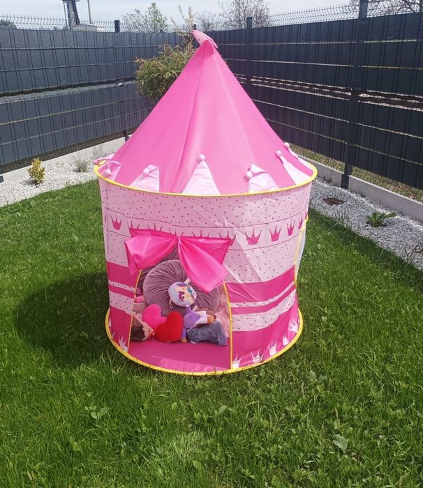 Namiot dla dzieci zamek domek do domu i ogrodu różowy duży
