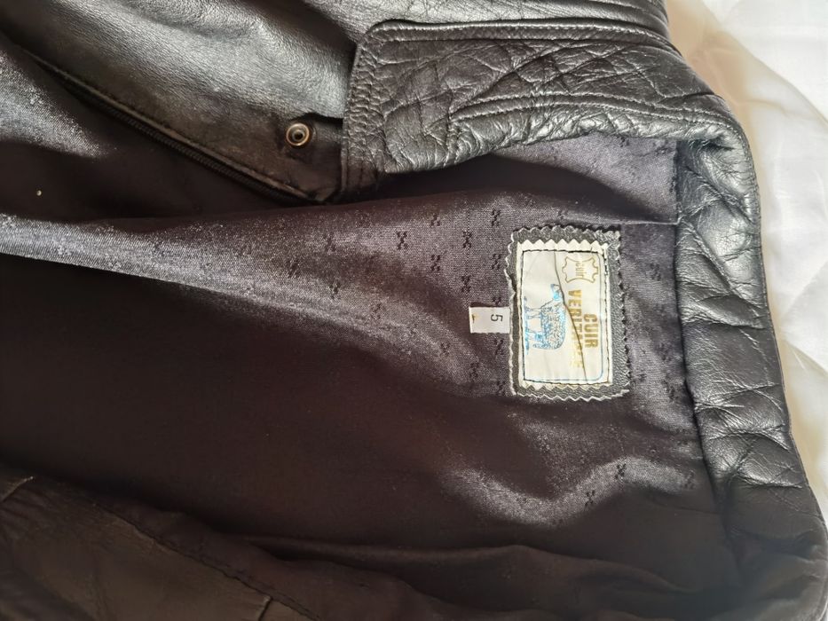 Blusão pele cabedal preto xl novo