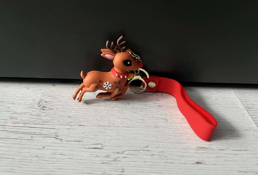 Brązowy brelok świąteczny renifer breloczek do kluczy figurka renifer