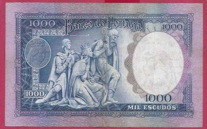 NOTA REPUBLICA 1.000$ Escudos ch8A  D. Filipa de Lencastre 1961 Bonita