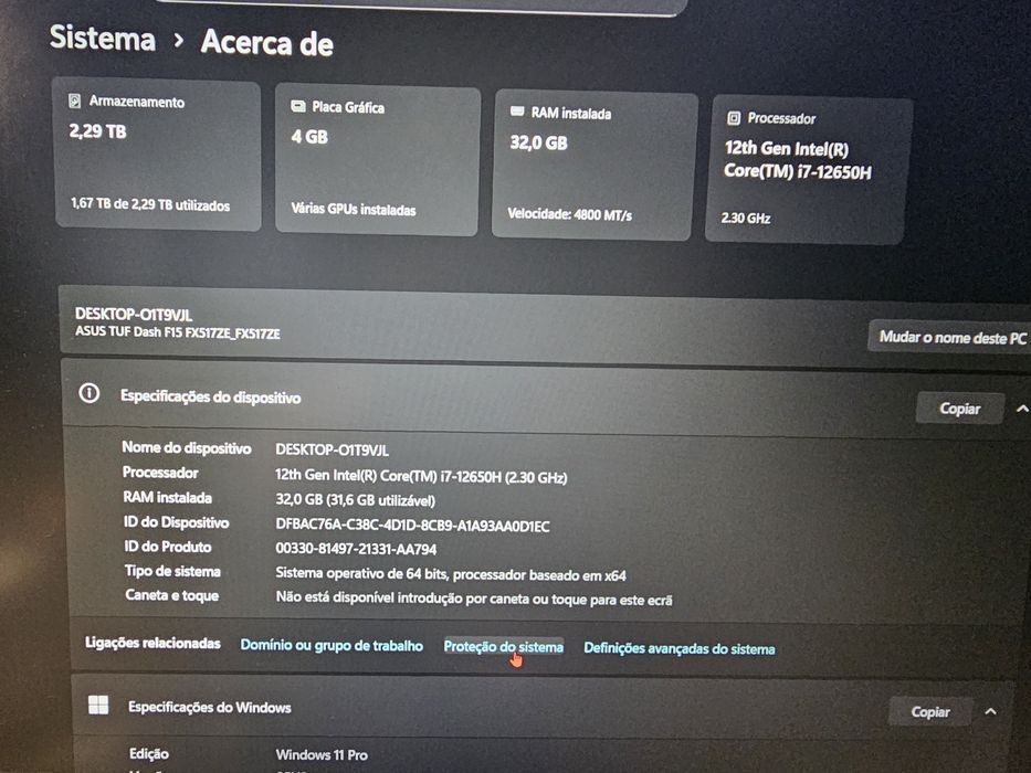 Portatil Asus Tuf Dash f15