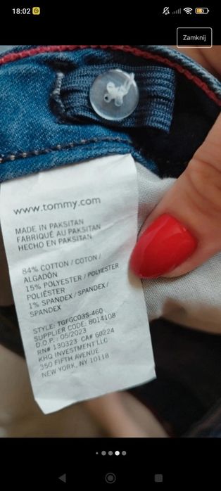 Jeansy Tommy Hilfiger 12 lat