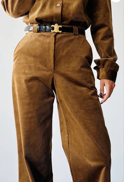 Вельветові штани карамельні