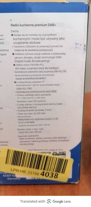 Radio kuchenne podwieszane